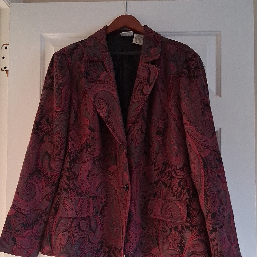 Covington Red and Black Blazer with Snakeskin Print
